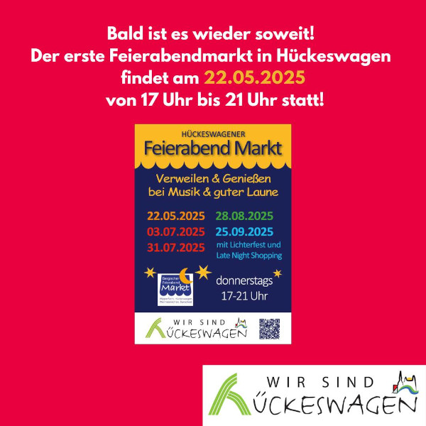 akuendigung-feierabendmarkt-hueckeswagen Ankündigung Feierabendmarkt Hückeswagen ab 22.05.2025