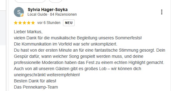 Pennekamp Sommerfest: Google-Rezension